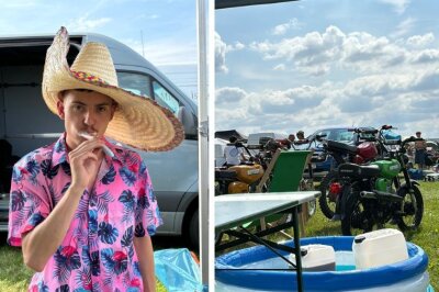 3.000 Camper bei Simson-Treffen in Zwickau: Jugend feiert den DDR-Kult - Impressionen vom Simsontreffen auf dem Flugplatzgelände in Zwickau.