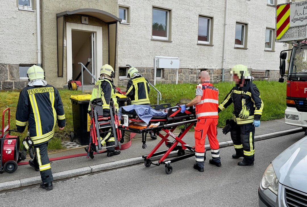 Aufmerksame Nachbarin rettet ältere Dame durch Wählen des Notrufs - Eine aufmerksame Nachbarin in Aue, hörte im Treppenhaus einen Rauchmelder piepen und nahm gleichzeitig einen Brandgeruch wahr. Foto: Daniel Unger