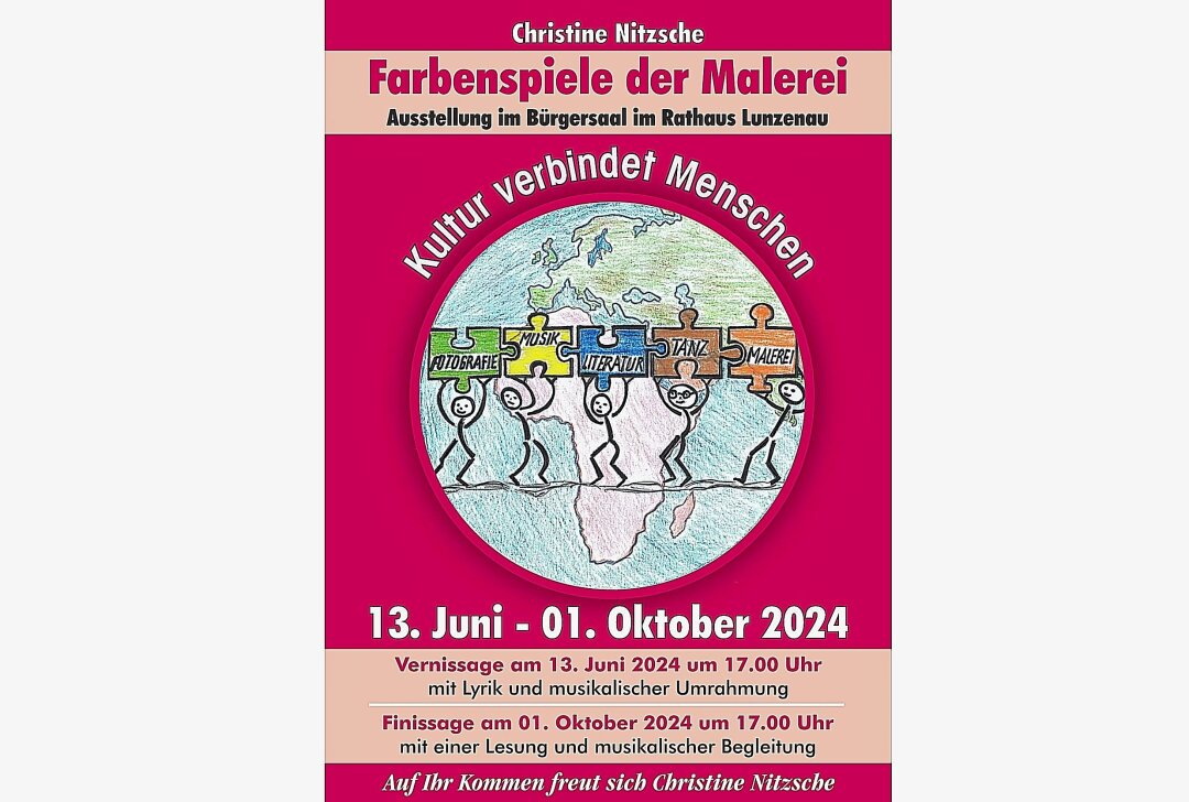 Ausstellung "Farbenspiele der Malerei" im Rathaus Lunzenau von Juni bis Oktober - Ausstellung "Farbenspiele der Malerei" im Rathaus Lunzenau von Juni bis Oktober. Stadt Lunzenau