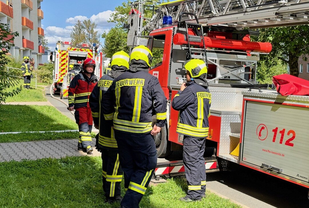 Brand in Lößnitz: Vier Feuerwehren im Einsatz - Am Mittwochnachmittag kam es in Lößnitz zu einem Einsatz der Feuerwehr. Foto: Daniel Unger