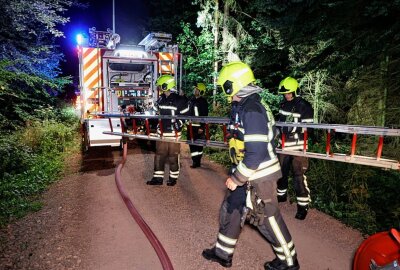 Brandstiftung in Chemnitzer Wald: Drohnen im Einsatz - Brand im Chemnitzer Wald. Foto: ChemPic 