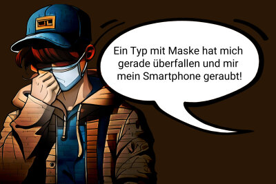 Ein Junge mit Maske hat Laura gerade überfallen und ihnen das Smartphone geraubt.