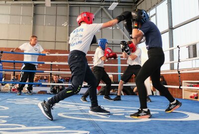 Chemnitzer Boxer sind wieder zu Hause: Sanierte Athletikhalle im Sportforum offiziell übergeben - Der Chemnitzer Box-Nachwuchs zeigte im Rahmen der offiziellen Einweihung sein Können. Foto: Knut Berger