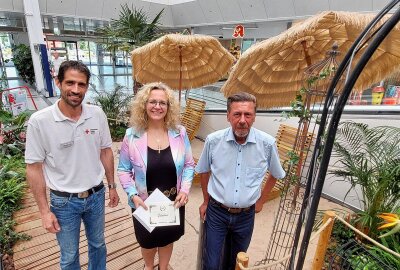 DRK Blutspende-Challenge: 392 Teilnehmer bei Sommeraktionen - Im Bild: Michael Pflug, Alexandra Glied und Holger Kappei. Foto: Karsten Repert