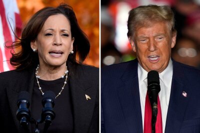 Endspurt: Harris und Trump buhlen um die gleichen Wähler - Im Schlussspurt vor der US-Wahl treten Vizepräsidentin Harris und der ehemalige Präsident Trump in denselben Bundesstaaten auf. (Archivbild)