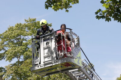 Am Montagmittag kam es zu einem Wohnhausbrand in Chemnitz. Foto: Harry Härtel