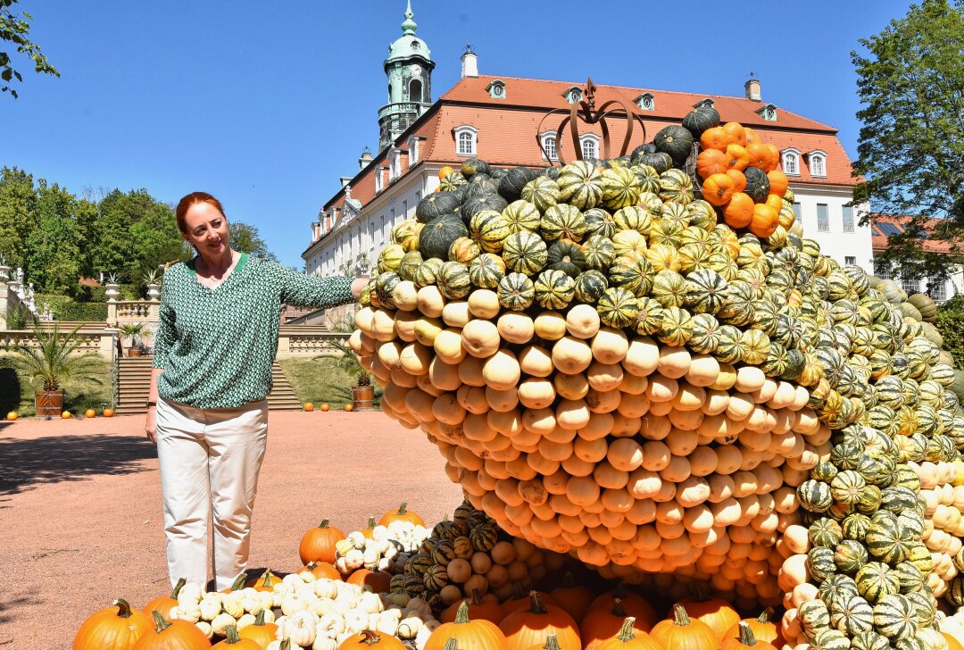 Erstes Kürbisfestival in Lichtenwalde: Schlosspark wird zur Kürbiswelt - Vom 31. August bis 5. November findet das erste Kürbisfestival in Lichtenwalde statt. Foto: Steffi Hofmann