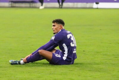 Erzgebirge Aue verpasst Heimsieg gegen Saarbrücken - Ali Loune nachdem Spiel. Foto: Alexander Gerber