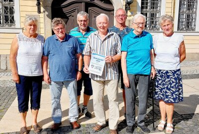 Europas größte Druckmaschinenfabrik: 5. Plamag-Treffen in Plauen - Im Bild der Vorstand des Plamag Traditionsvereins e.V. Foto: Karsten Repert