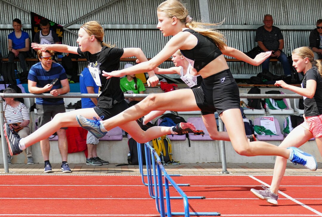 Fast 300 Leichtathleten beim Erzgebirgsmeeting erwartet - Auch über die Hürden werden in Gelenau Medaillen vergeben. Foto: Andreas Bauer