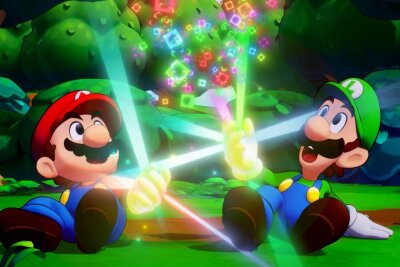 Fast schon Weihnachten: Die Spiele-Highlights des Monats November - In "Mario & Luigi: Brothership" retten die im Comic-Look erstrahlenden Nintendo-Brüder mit vereinten Kräften eine Welt, die in verstreute Inseln auseinandergerissen wurde. Die Kulissen reichen dabei von tropischen Regenwäldern bis zu pulsierenden Städten. Neben bekannten Gesichtern wie Peach und Bowser lernen die Brüder auch neue Freunde kennen. Der Koop-Titel ist ab 7. November für Switch erhältlich.