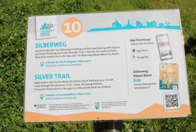 Feierliche Enthüllung in Freiberg: Vier neue Skulpturen für Silberweg - Auf dem Silberweg können die Besucher eine Menge entdecken. Foto: Renate Fischer