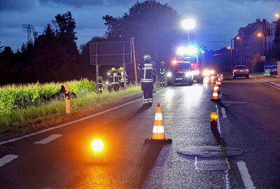 Frau nach Unfall schwer verletzt: PKW überschlägt sich nach Zusammenstoß mit Mast -  Am PKW entstand Totalschaden. Foto: Harry Härtel