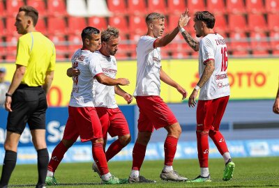 FSV verliert 1:6 gegen Zweitligist Hertha BSC - Torjubel nach dem 1:4 für Hertha BSC. Foto: PICTURE POINT / Gabor Krieg