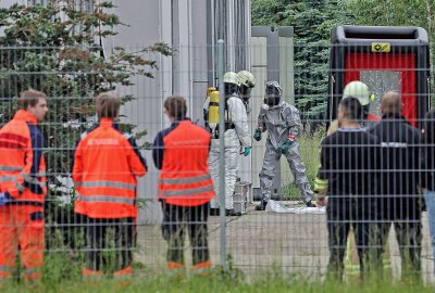 Gefahrguteinsatz in Kändler: Probleme mit Lithium-Ionen Batterie - Der Gefahrgutzug des Landkreises wurde alarmiert. Foto: Andreas Kretschel