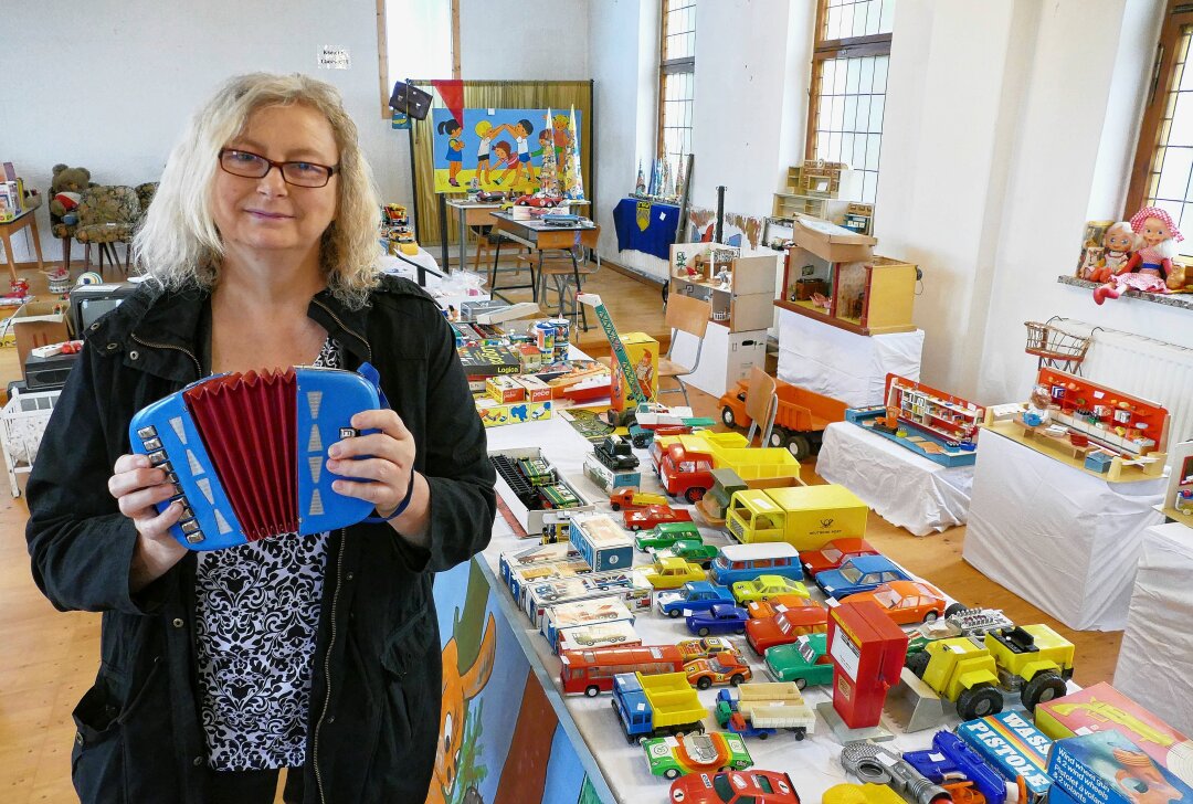 Gelenauer DDR-Museum wird zum Museumsflohmarkt - Auch einige Instrumente hat Andrea Müller noch im Angebot. Foto: Andreas Bauer