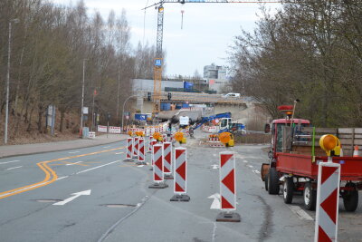 Die Einfahrtschneise zum Neefepark ist derzeit Baustellenareal.