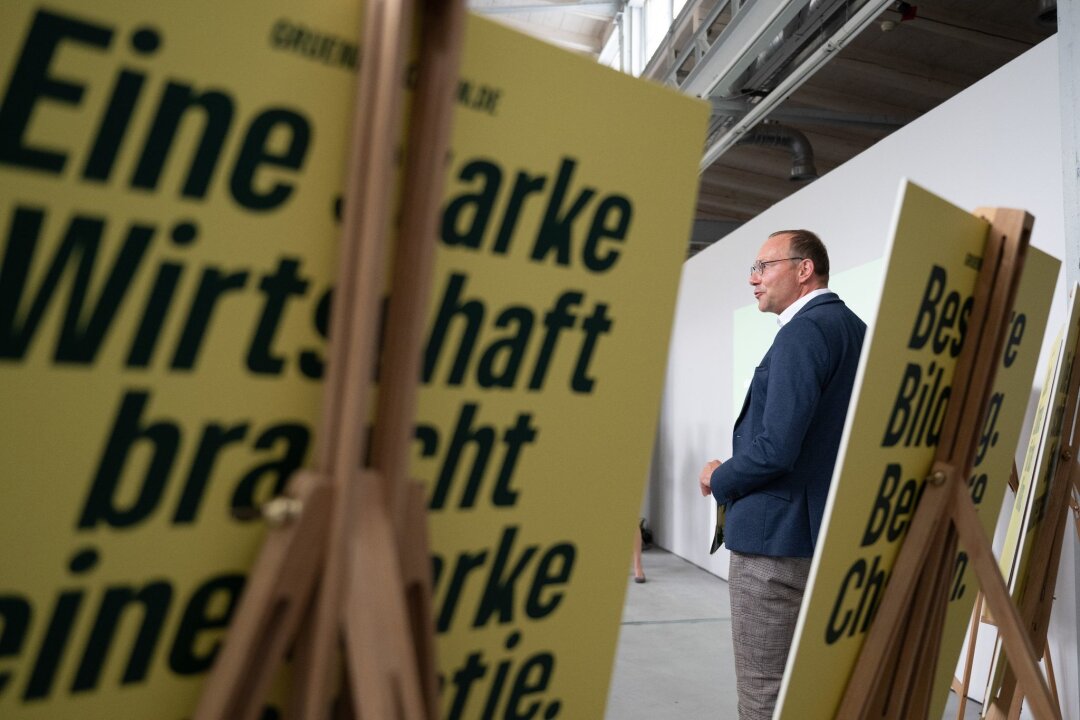 Grüne stellen Kampagne vor: "Richtig wichtig" - Sachsens Umweltminister Wolfram Günther (Grüne) bei der Kampagnenpräsentation.