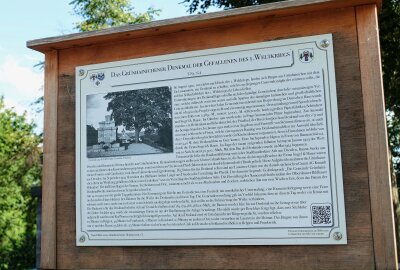 Grünhainichener Denkmal erinnert an trauriges Schicksal - Eine Info-Tafel liefert nähere Hintergründe zum Projekt. Foto: Andreas Bauer