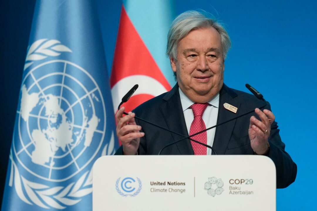 Guterres auf Klimakonferenz: Scheitern ist keine Option - Guterres redet den Staaten in Baku ins Gewissen. (Archivbild)