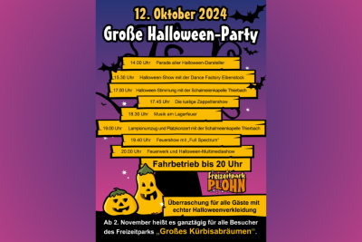 Halloween im Freizeitpark Plohn: Gleich fünf Gruselpartys geplant - Am Samstag findet die erste Halloweenparty im Freizeitpark Plohn mit vollem Programm statt.