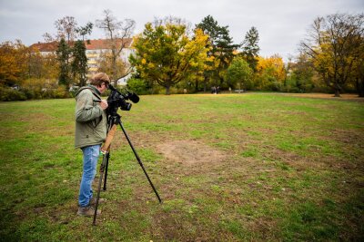 Hochexplosiven Sprengstoff im Beutel - Fahndung nach Mann - Im Park Thomashöhe haben Experten Sprengstoff gesprengt.