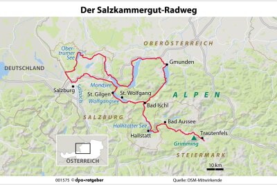 Ja, mir san mit’m E-Bike da: Radrunde durchs Salzkammergut - Auf gut 300 Kilometern Länge bietet die Runde durch das Salzkammergut königliche Pflaster und abwechslungsreiche Wegmarken vor einer Alpenkulisse samt saftiger Wiesen und kristallklarer Seen.