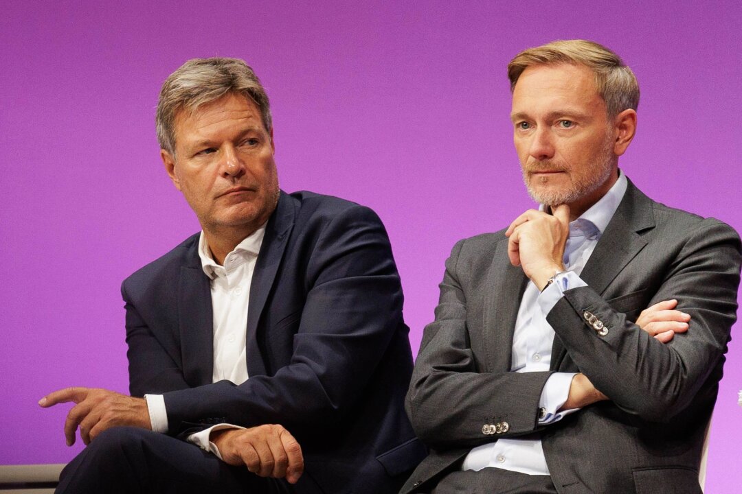 Koalitionsstreit über Habecks geplanten Investitionsfonds - Zwist über die Wirtschaftspolitik: Minister Habeck und Lindner