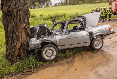 Kontrolle verloren: Oldtimer kollidiert mit Baum - Von Fahrbahn abgekommen und gegen Baum gekracht. Foto: Igor Pastierovic