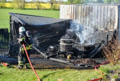 Leipzig: Scheune steht in Flammen - In Leipzig kam es zu einem Scheunenbrand. Foto: LN