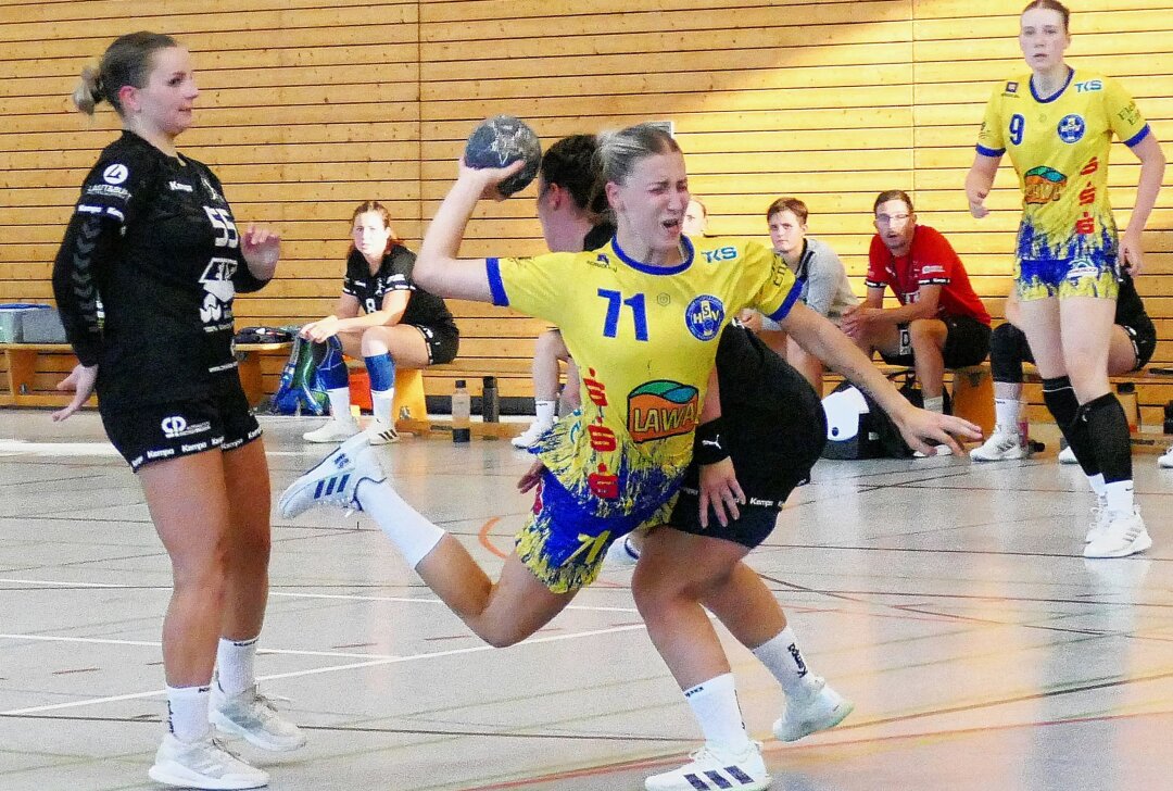 Marienbergs Oberliga-Handballerinnen feiern nächsten Kantersieg - Mit neun Toren war Leonie Tinney die erfolgreichste Marienberger Werferin. Foto: Andreas Bauer