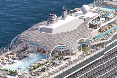 Meeresgiganten: Die neuen Kreuzfahrtschiffe 2025 - Die Überdachung des Außenpools auf der "Mein Schiff Relax" soll an Flechtwerk erinnern.