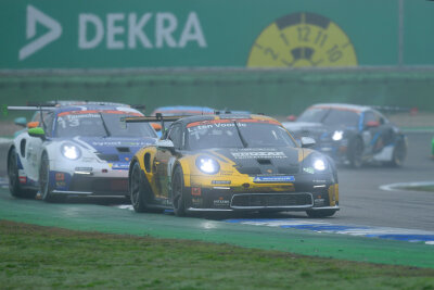 Vierter Titel für Larry ten Voorde (# 1) im Porsche Carrera Cup Deutschland. Foto: Thorsten Horn