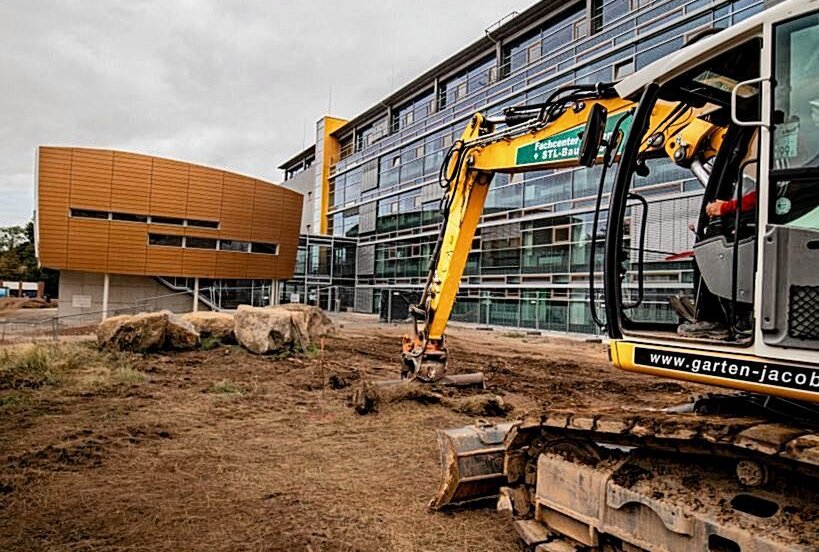 Mittweida: Bauarbeiten für neue Hochschulbibliothek gestartet - Hier entseht die neue Bibliothek für die Hochschule Mittweida. Foto: Raphael Heimann