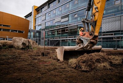 Mittweida: Bauarbeiten für neue Hochschulbibliothek gestartet - Hier entseht die neue Bibliothek für die Hochschule Mittweida. Foto: Raphael Heimann