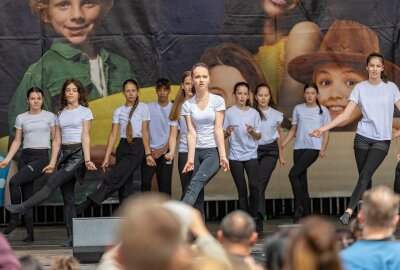 Musik, Kunst und Genuss: Bergstadtfest Freiberg in voller Blüte - Große Tanzvereinsshow auf dem Obermarkt: Foto Marcel Schlenkrich