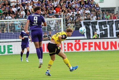 Nach BVB-Spiel: Einen Stimmungsboykott wird es auch zukünftig nicht geben - Aue trennt sich von Borussia Dortmund vor knapp 15.000 Zuschauern mit einem Unentschieden. Foto: Alexander Gerber