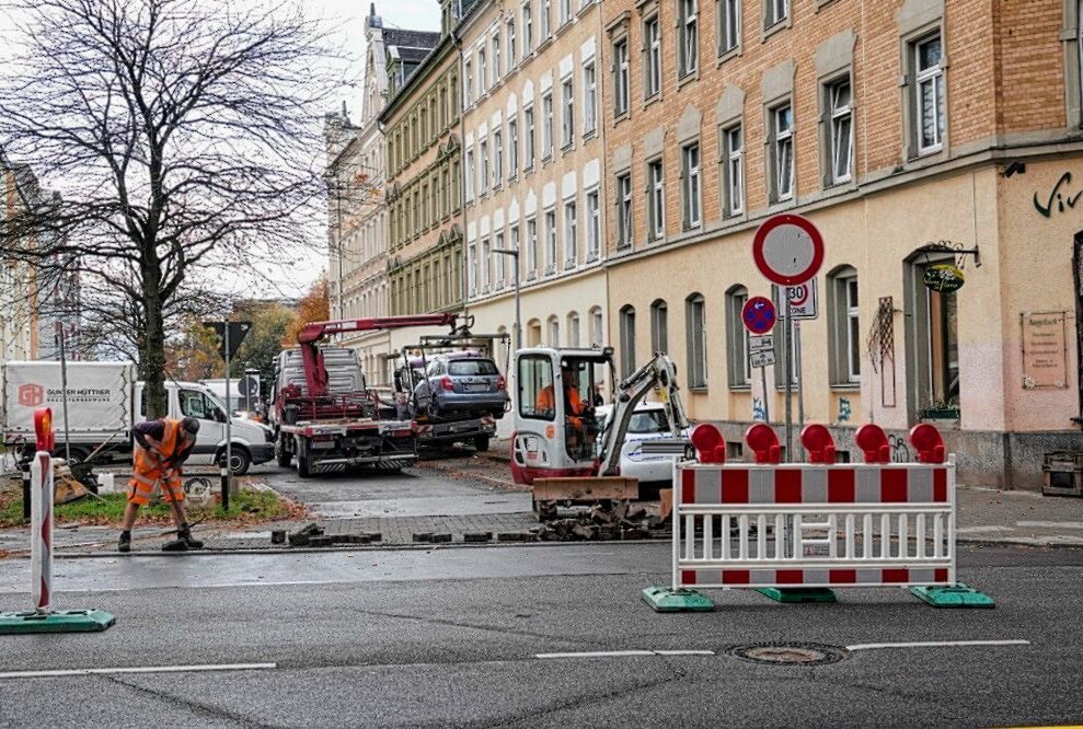 Neue Baustelle in Chemnitz: Wichtige Umleitung gesperrt - In Chemnitz gibt es auf dem Sonnenberg wieder eine neue Baustelle. Foto: Harry Härtel