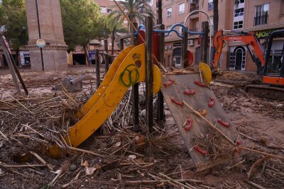 Neue Unwetter in Spanien: Málaga teils unter Wasser - Vielerorts sind die Spuren der Verwüstung noch zu sehen.