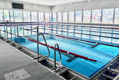 Neuer Schwimmsportkomplex geht nach den Ferien in Betrieb - Ein Einblick in das 25-Meter-Becken. Foto: Rico Hinkel