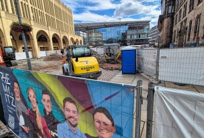 Neumarkt wird bis November erneut zur Baustelle - Chemnitzer Neumarkt wird barrierefrei umgebaut. Letzter Bauabschnitt hat begonnen. Foto: Andreas Seidel