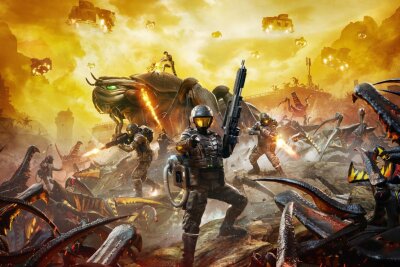 Oktoberfest für Gaming-Fans: Die Spiele-Highlights des Monats - "Starship Troopers: Extermination" ist ein 16-Spieler-First-Person-Shooter. Im Krieg gegen die Bugs ist Teamgeist essentiell. Es gilt, Aufgaben zu meistern, Ressourcen zu erbeuten, eine Basis zu bauen und zu verteidigen und am Ende den Extraktionspunkt in einem Stück zu erreichen. Die SciFi-Action erscheint am 11. Oktober für PC, PS5 und Xbox.