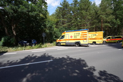 PKW kracht auf Bundesstraße gegen Baum: Kind und Frau schwer verletzt - Am Donnerstagmittag kam es aus bisher noch unbekannter Ursache zu einem Frontralaufprall zwischen eibnem PKW und einem Baum. Beide Insassen wurden schwer verletzt in ein Krankenhaus gebracht. ( Foto: LausitzNews)