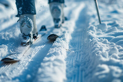 Langlauflopie im Schnee.