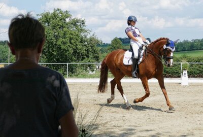 Reichlich 200 Reiter und Kutschenfahrer trotzen in Weißbach der Hitze - Auch auf dem Dressurplatz herrschte reger Betrieb. Foto: Andreas Bauer