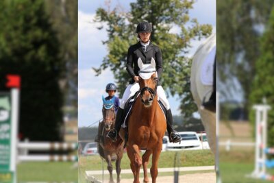 Reiterball, Schalmeien und beeindruckende Leistungen: Ein Rückblick auf das Reitturnier in Langenstriegis - Emma Hofmann mit Bonny Blair im Reiterwettbewerb Schritt, Trab und Galopp.