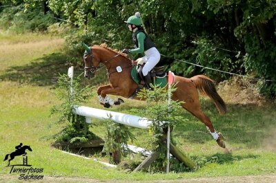 Reiterball, Schalmeien und beeindruckende Leistungen: Ein Rückblick auf das Reitturnier in Langenstriegis - Maily Jane Borzym mit Nexus Karneol.