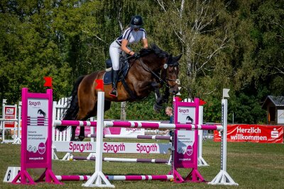 Reiternachwuchs in Langenstriegis beständig erfolgreich - Frances Schirmer mit ihrem Pferd Clear Diamond vom LSV -erfolgreich im Springen unterwegs bis zur Klasse L 