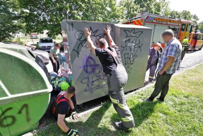 Rettungsaktion: Anwohner hören Miauen aus Kleidercontainer - In Glauchau kam es zu einer Rettungsaktion einer Katze. Foto: Andreas Kretschel