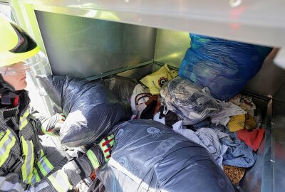 Rettungsaktion: Anwohner hören Miauen aus Kleidercontainer - In Glauchau kam es zu einer Rettungsaktion einer Katze. Foto: Andreas Kretschel